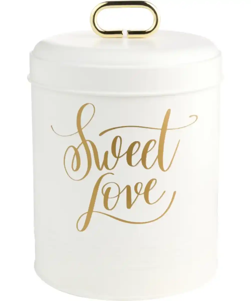 Bild 1 von Keksdose mit goldfarbener Schrift, Weiß/gold