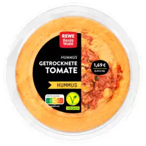 REWE Beste Wahl Hummus getrocknete Tomate vegan 200g