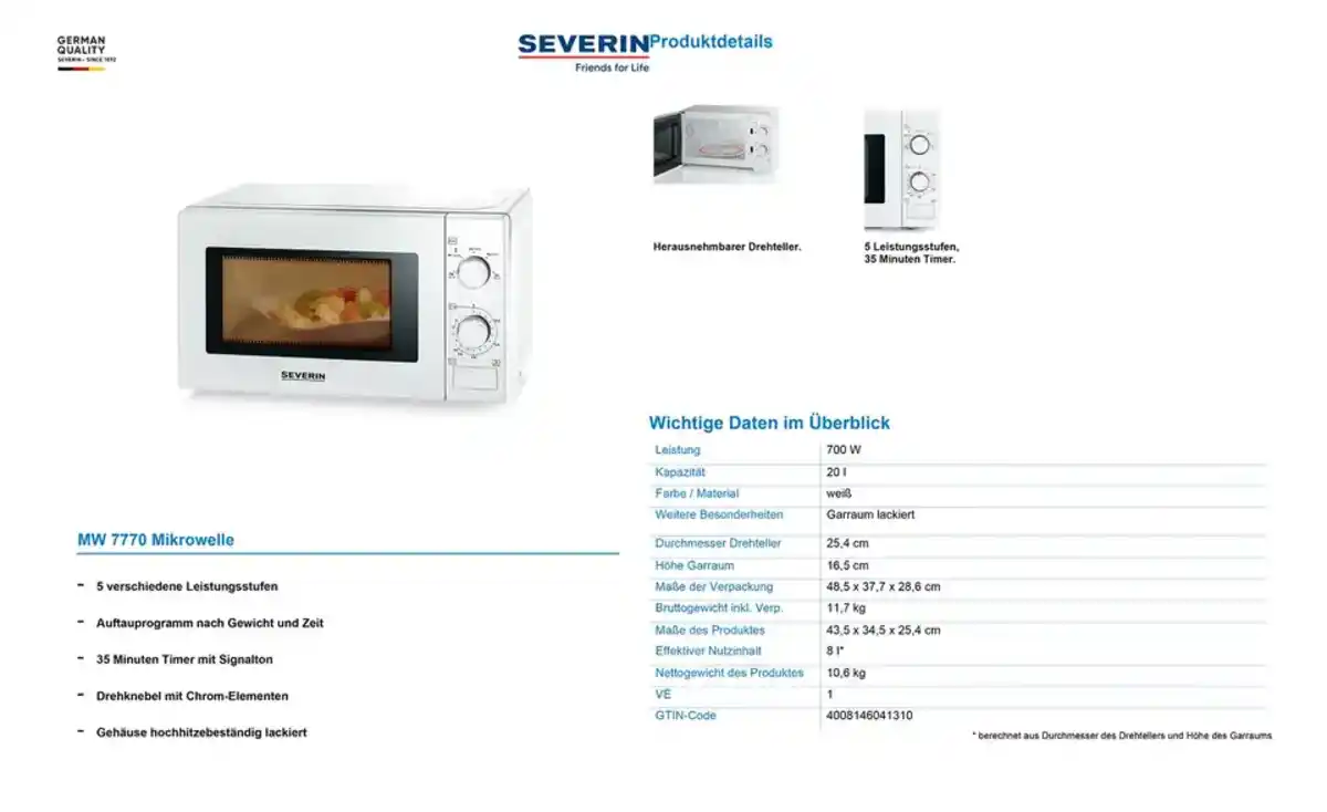 Bild 3 von SEVERIN Mikrowelle MW 7770
