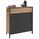 Bild 1 von Valdera Schuhschrank, Graphit, Eiche, Holz, Wildeiche, massiv, 3 Fächer, 1 Schublade(n) Schubladen, 99x110.8x44.6 cm, Made in Germany, Dgm, DGM-Klimapakt, DGM-Emissionslabel, Typenauswahl, Beimöbel