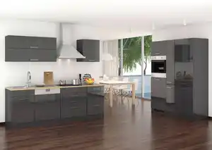 Küchenleerblock Mailand o. Geräte Graphitfarben, Graphitfarben