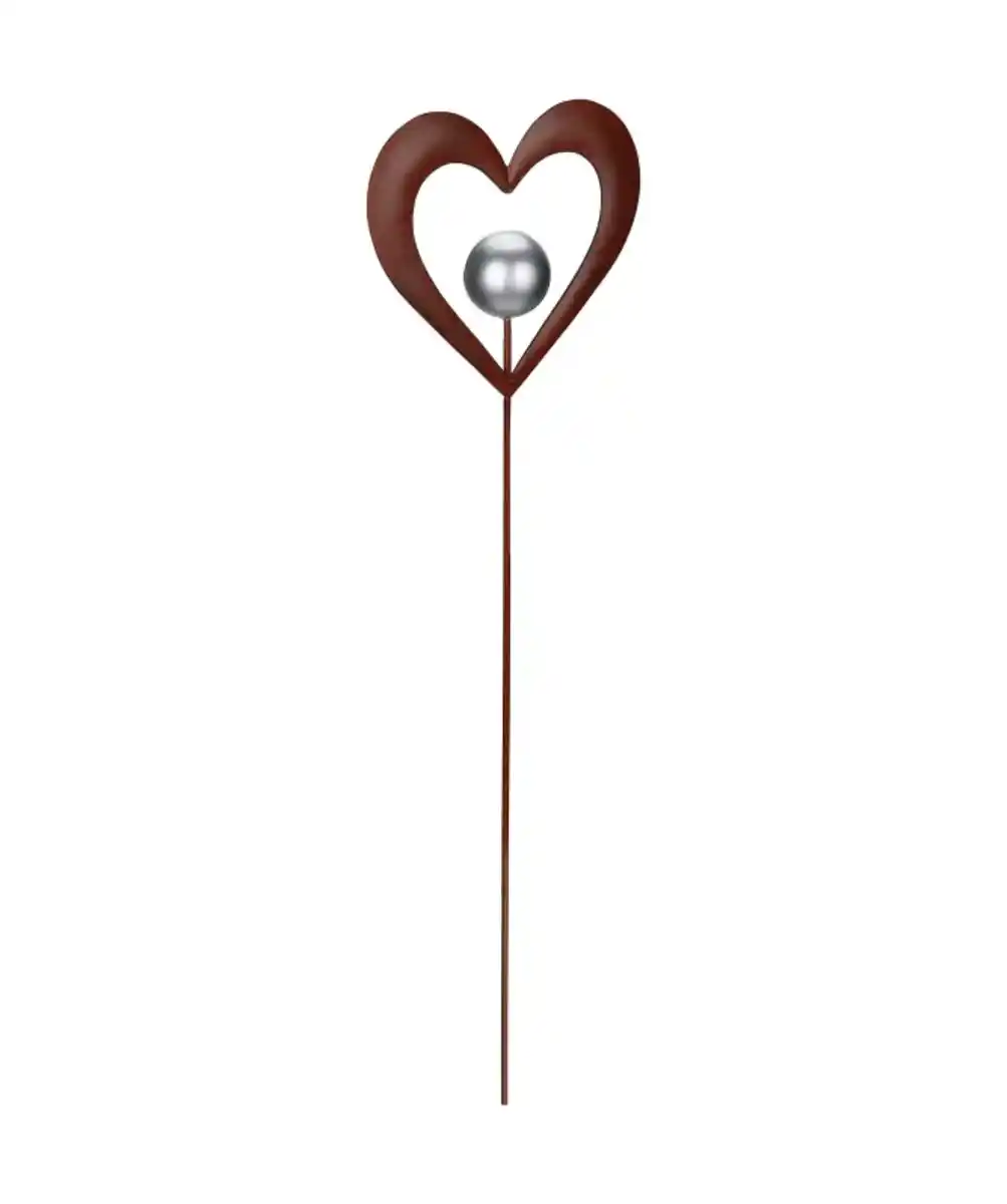 Bild 1 von Blumenstecker Herz, braun