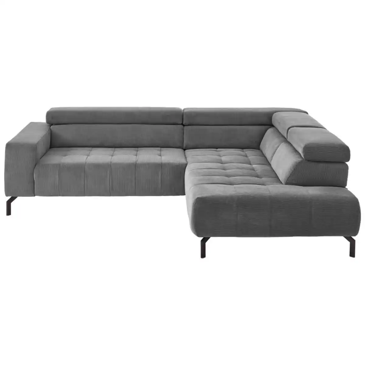 Bild 1 von Beldomo Style Ecksofa, Anthrazit, Textil, 3-Sitzer, Ottomane rechts, L-Form, 261x214 cm, Goldenes M, Wohnzimmer, Sofas & Couches, Wohnlandschaften, Ecksofas