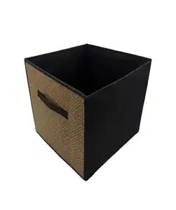 Aufbewahrungskorb mit Bambus, schwarz