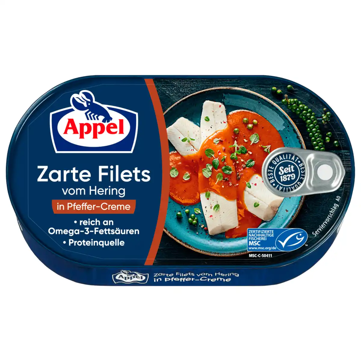 Bild 1 von Appel Zarte Filets vom Hering in Pfeffer-Creme 200g