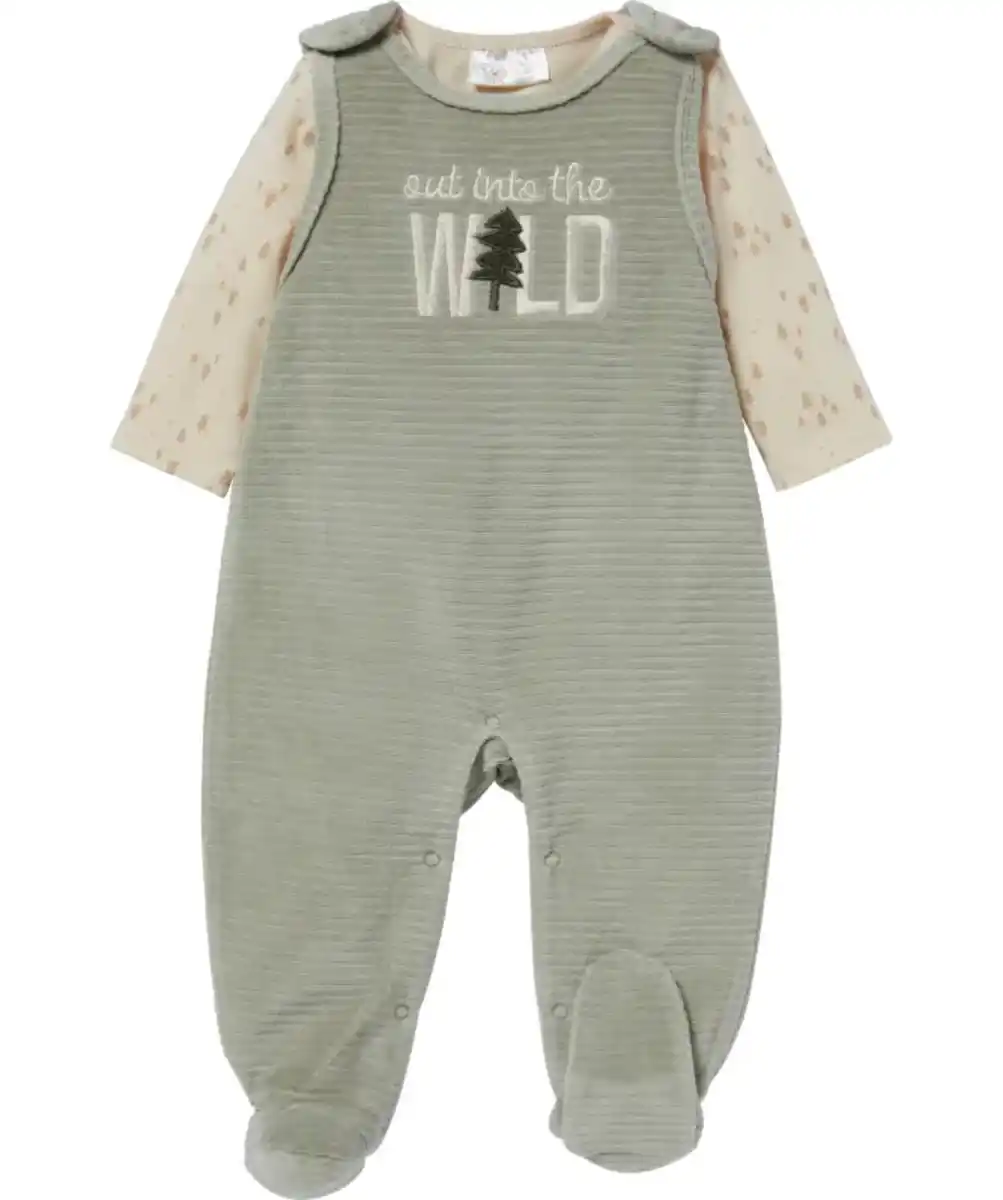 Bild 1 von Newborn Body + Strampler mit Tannen, hellgrün