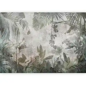 artgeist Fototapete, Grau, Waldgrün, Textil, Blätter, 250x175 cm, CE, Tapeten & Wandverkleidungen, Fototapeten