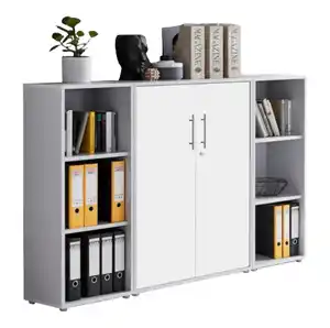 Aktenschrank Office Edition Sw Set 2 niedrig Grau/Weiß, Grau, Weiß