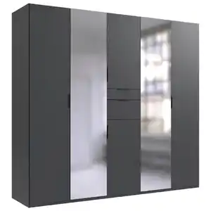Boxxx Kleiderschrank, Graphit, Metall, 4 Fächer, 2 Schublade(n) Schubladen, 225x210x58 cm, BQ - Bündnis für Qualität, Made in Germany, DIN EN ISO 9001, umfangreiches Zubehör erhältlich, in vers