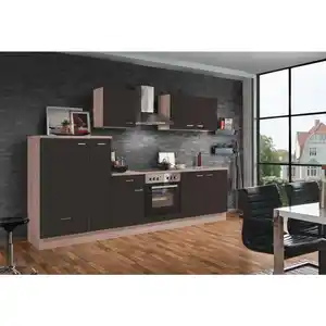 Menke Küchenblock, Dunkelbraun, Sonoma Eiche, Kunststoff, 1 Schublade(n),2 Schublade(n) Schubladen, einmalig seitenverkehrt montierbar, nur wie online abgebildet bestellbar, 300 cm, Küchen, Küchen