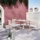 Bild 1 von Gartentischgruppe Enzi Naturfarben/Beige 7-teilig, Naturfarben, Beige