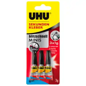 UHU Sekundenkleber Minis 3x1g