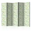 Bild 1 von artgeist Paravent, Weiß, Hellgrün, Holz, Textil, Kiefer, massiv, Blätter, 225x172x3 cm, Motiv auf Vorder- und Rückseite, Wohnzimmer, Raumteiler & Paravents, Paravents