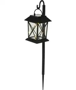 Solar-Laterne am Stab, schwarz