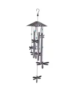 Windspiel aus Metall, silbergrau