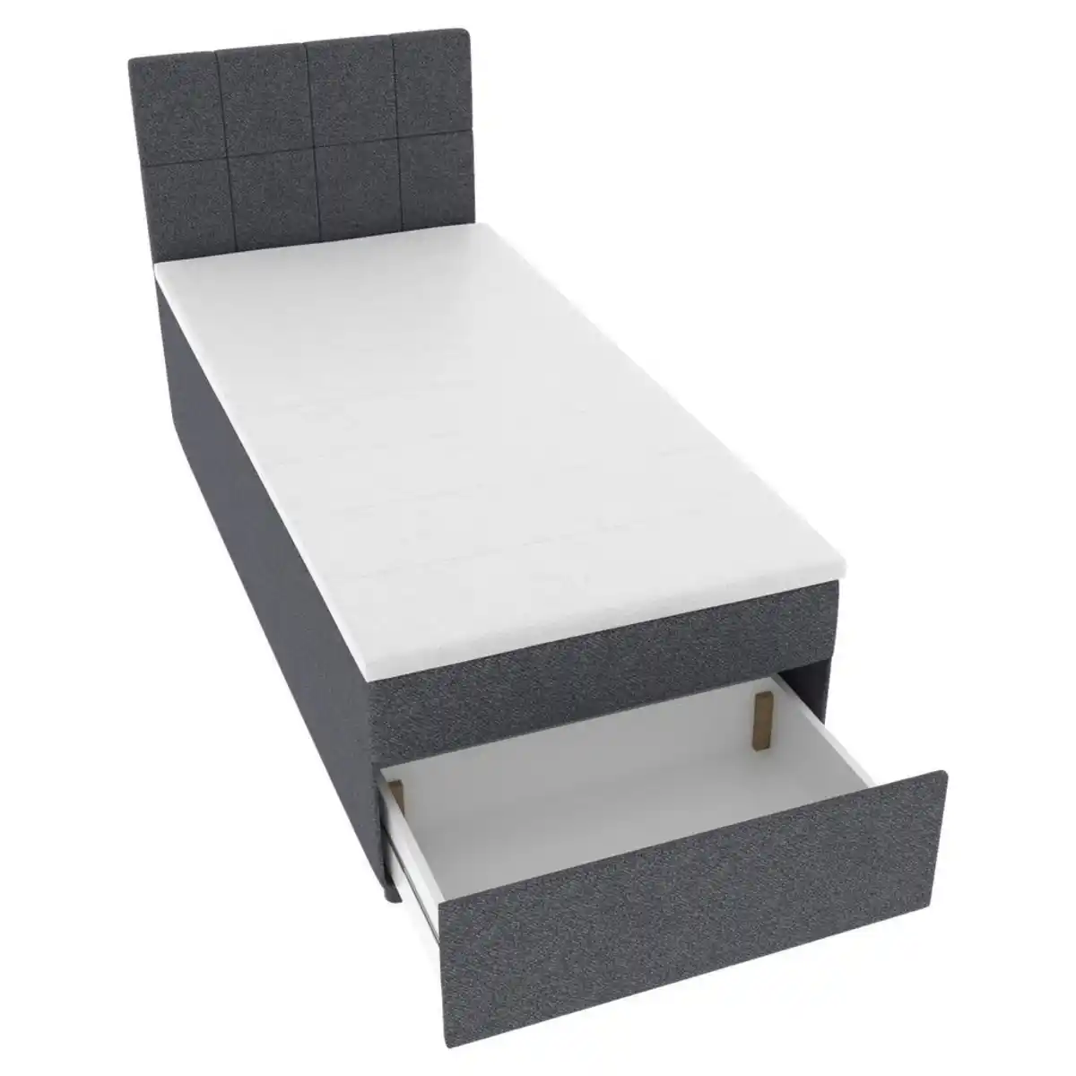 Bild 1 von Boxxx Boxbett, Blau, Textil, H3, Höhe ca. 19 cm, 90x200 cm, Topper durchgehend, Matratze durchgehend, Schlafzimmer, Betten, Boxspringbetten