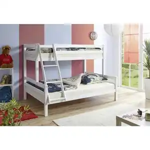 Mid.you Etagenbett Ticaa 918882 Maxim, Weiß, Holz, Buche, massiv, 140x200 cm, nur für Rollroste geeignet, Kinder- & Jugendzimmer, Kindermöbel, Kinderbetten, Etagenbetten