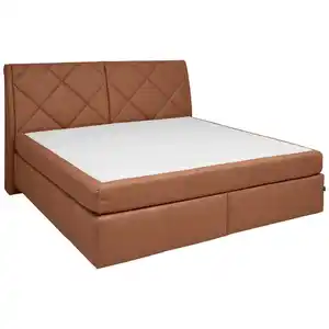 Dieter Knoll Boxspringbett, Braun, Textil, H2 + H4, 7-Zonen, Höhe ca. 30 cm, 180x200 cm, Über- und Sondergrößen erhältlich, Matratze, Stoffauswahl, Lederauswahl, in verschiedenen Größen erhäl