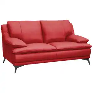 Novel 2-Sitzer-Sofa, Rot, Leder, Echtleder, Rindleder, 178x92x98 cm, Wohnzimmer, Sofas & Couches, Sofas, Ledersofas
