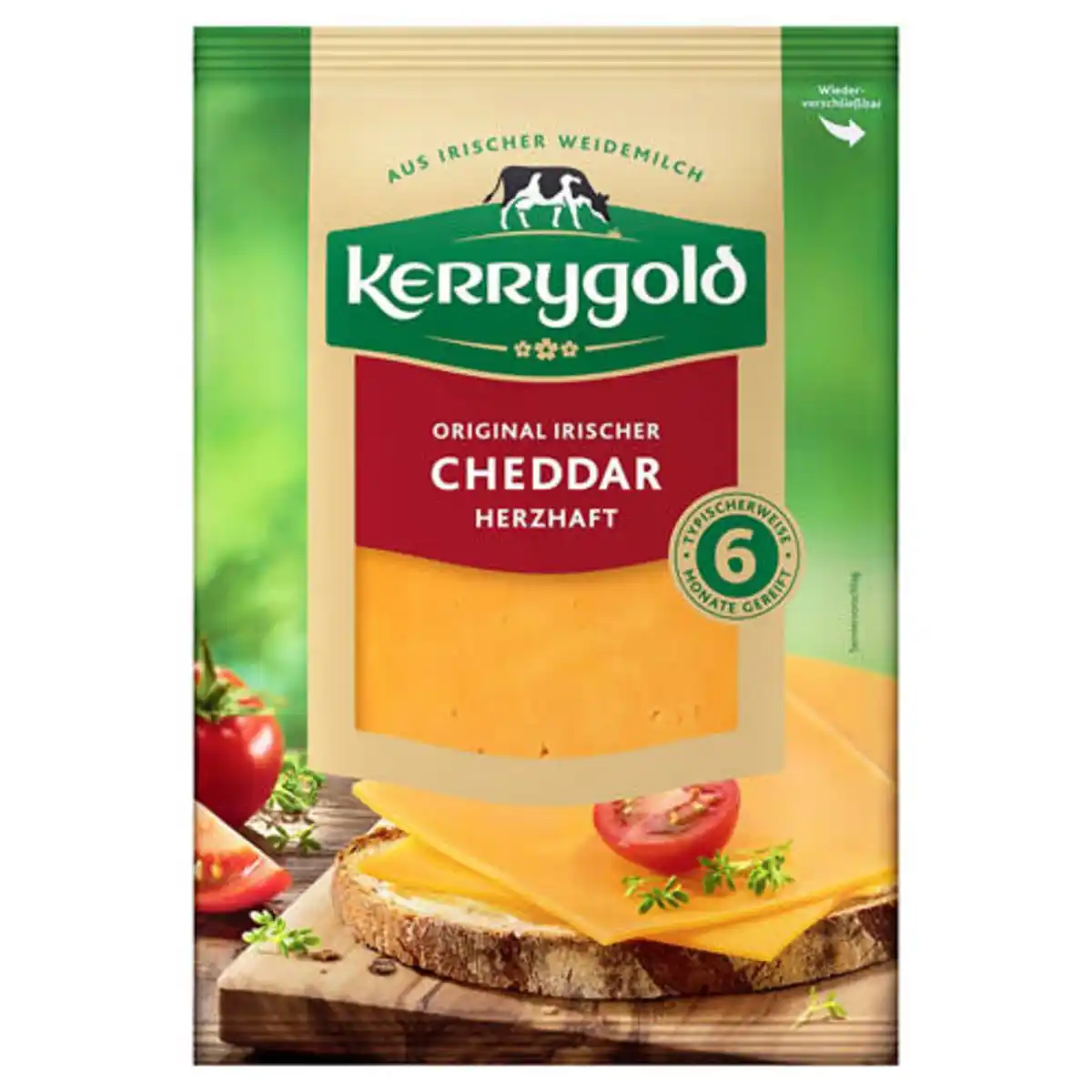 Bild 1 von KERRYGOLD Scheibenkäse 130 g, Cheddar herzhaft