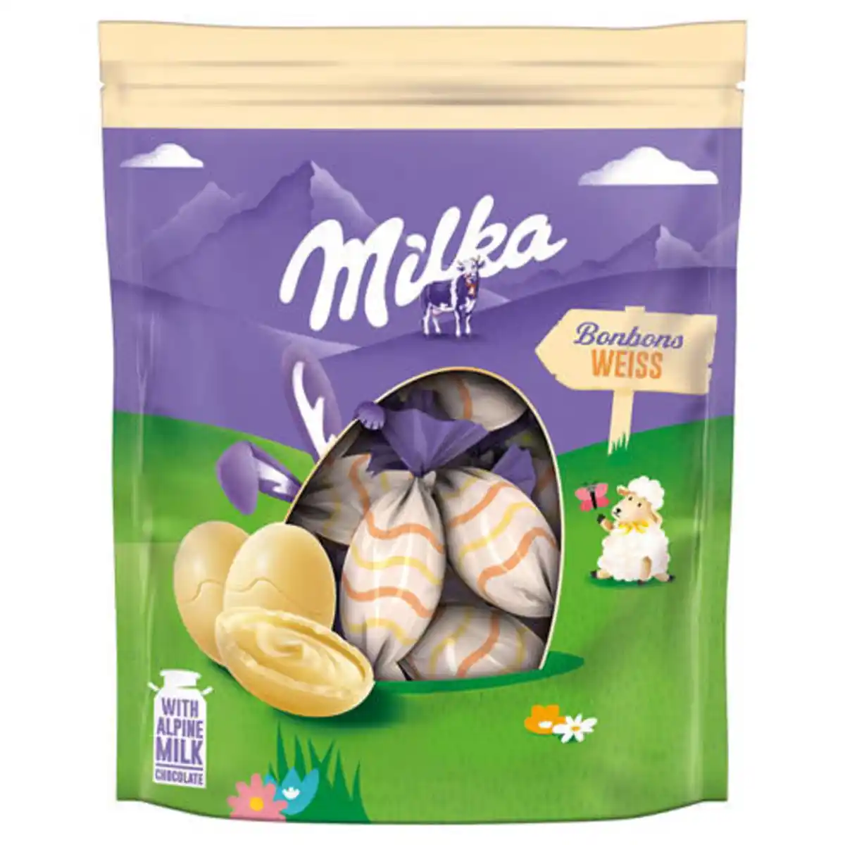 Bild 1 von MILKA Oster Bonbons 90 g, Weiße Schokolade