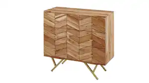 Kommode mit 3 Schubladen Akazie massiv lackiert 90 x 40 cm - ELDOR