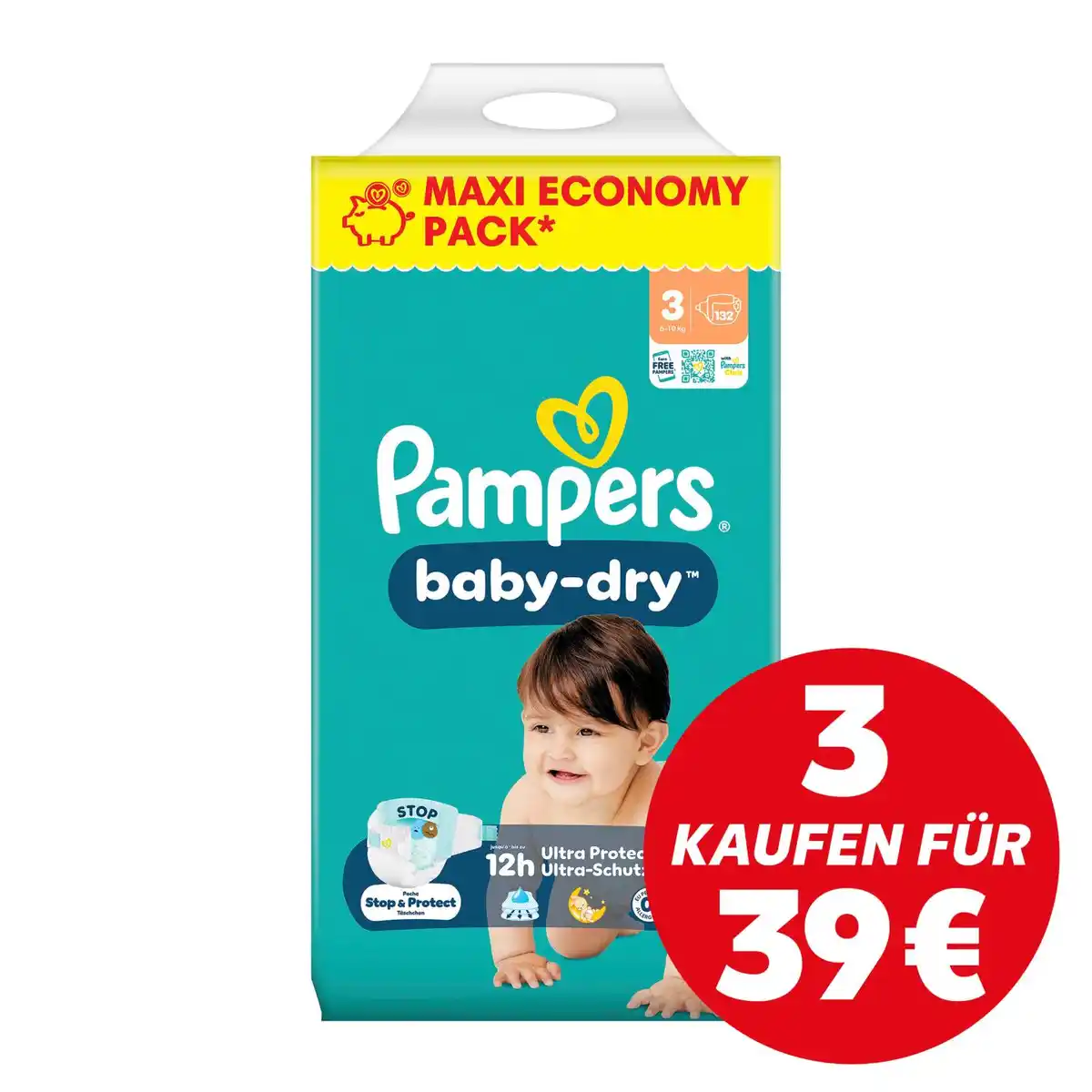 Bild 1 von PAMPERS Windeln oder Pants Maxi-Economy-Pack, 76 - 132-St.-Packg.