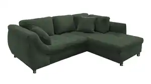 Ecksofa Cord grün Schlaffunktion Bettkasten OT rechts - LUNARO