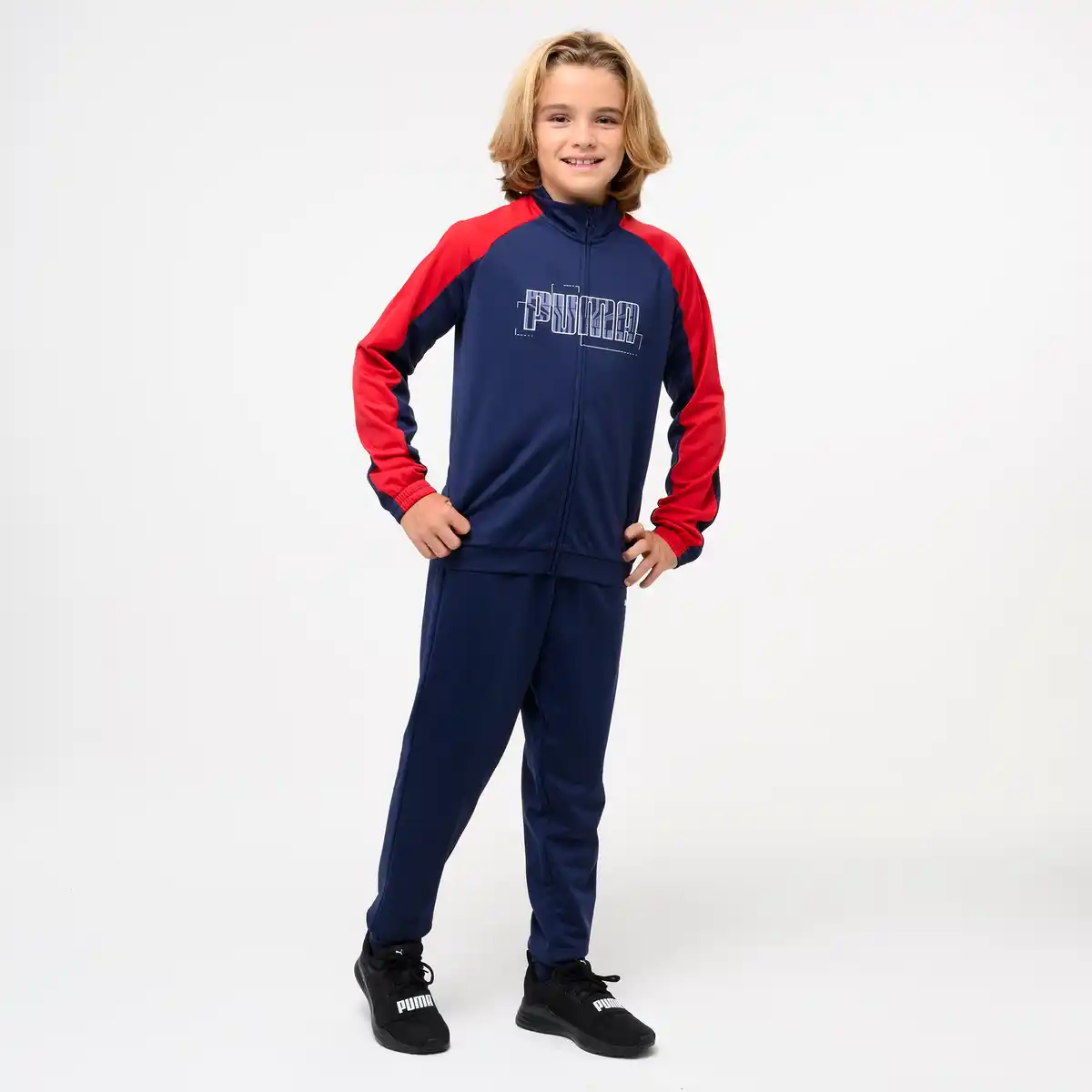 Bild 1 von PUMA Trainingsanzug Kinder Polyester - blau/rot