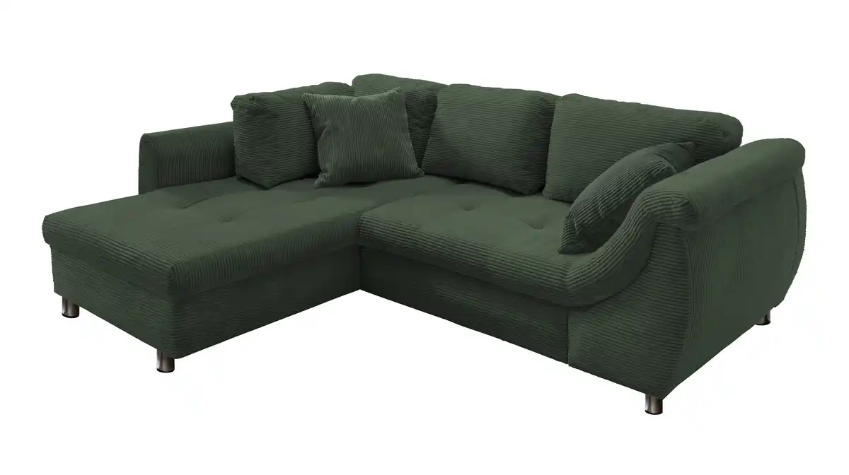 Bild 1 von Ecksofa Cord grün Schlaffunktion Bettkasten OT links - LUNARO