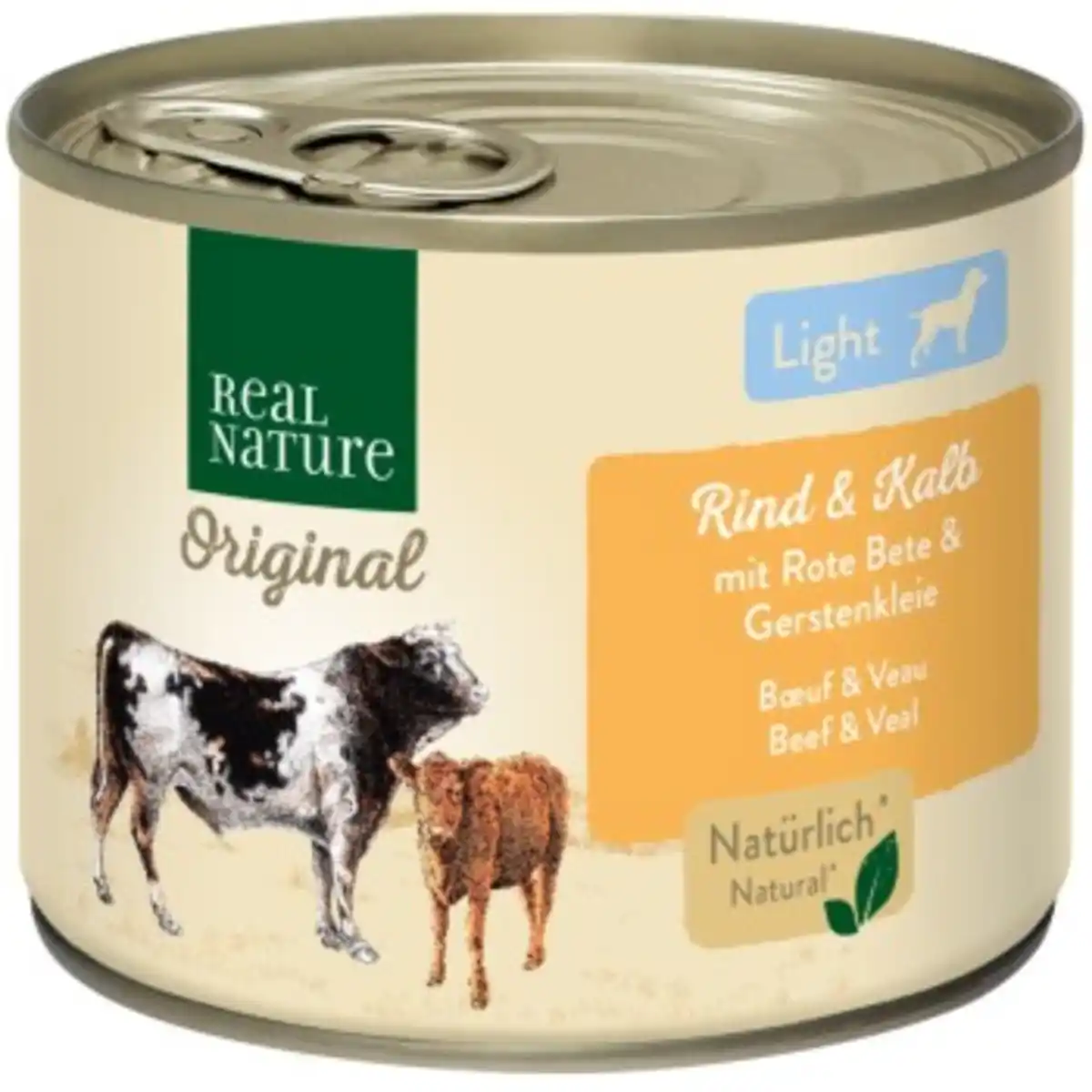 Bild 1 von REAL NATURE Light Nassfutter Hund, Adult, Rind und Kalb 6x200 g