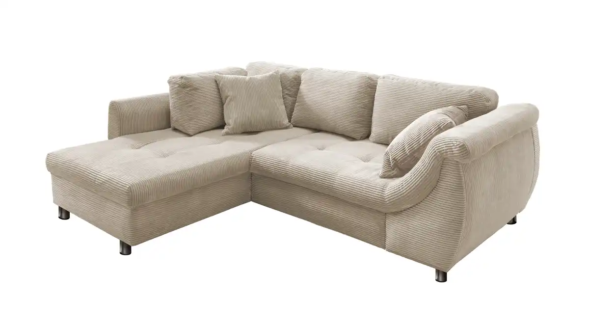 Bild 1 von Ecksofa Cord beige Schlaffunktion Bettkasten OT links - LUNARO