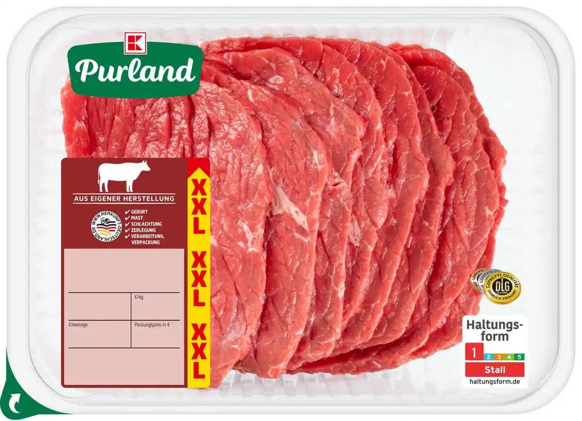 Bild 1 von K-PURLAND Minutensteak XXL vom Jungbullen, 8 St. = 600-g-Großpackg.