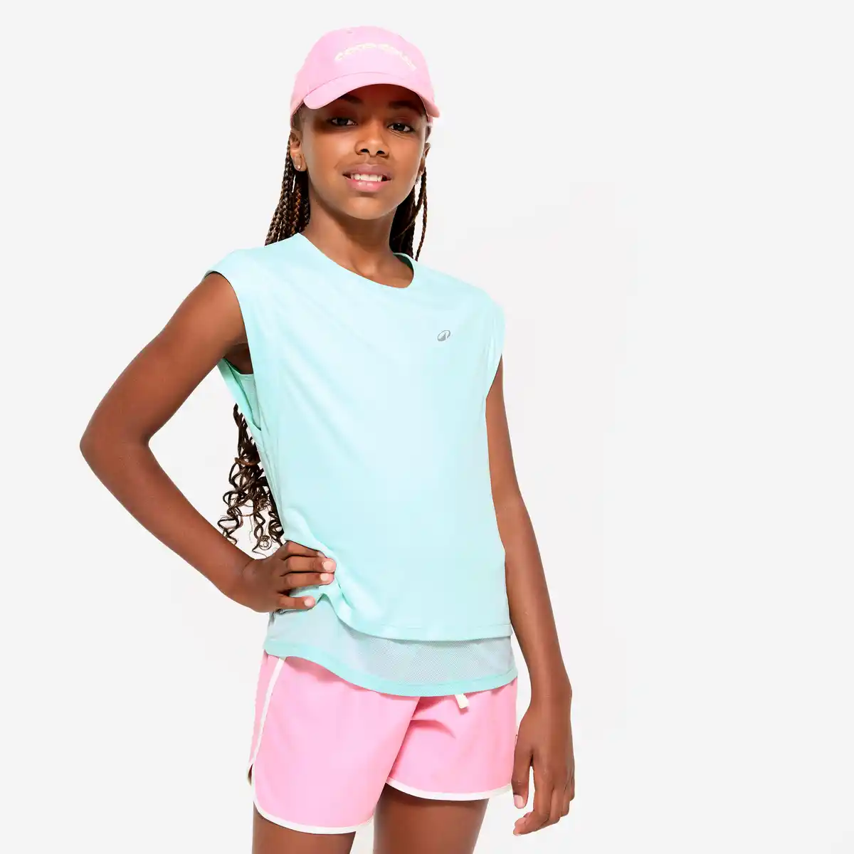 Bild 1 von DECATHLON T-Shirt 2-in-1 Kinder atmungsaktiv - mintgrün