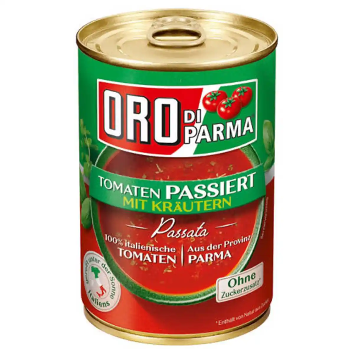 Bild 1 von ORO DI PARMA Tomaten 400 g, 4-fach, passierte Kräuter