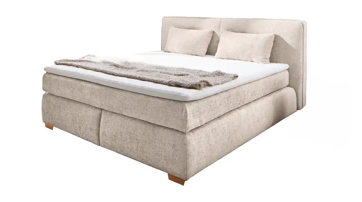 Bild 1 von Boxspringbett 180 x 200 cm Chenille grau-beige - VALENTINA