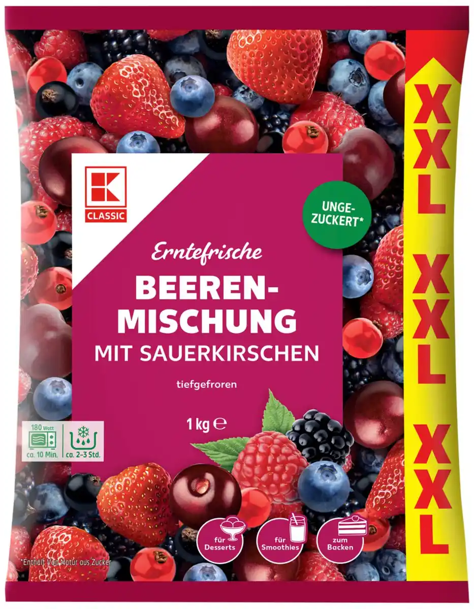 Bild 1 von K-CLASSIC Beerenmischung mit Sauerkirschen XXL, 1-kg-Beutel