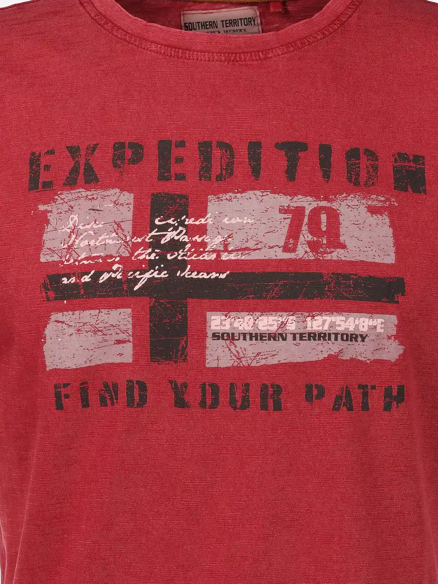 Bild 3 von Herren Shirt mit Frontprint Rot