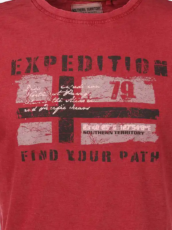 Bild 3 von Herren Shirt mit Frontprint Rot