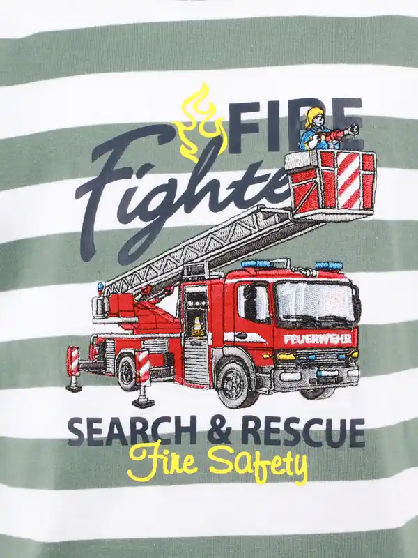 Bild 3 von Jungen T-Shirt mit Feuerwehrautoapplikation Grün