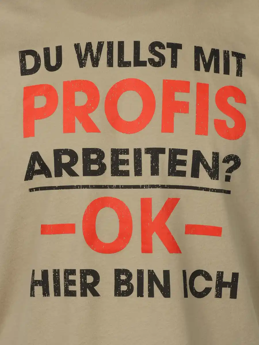 Bild 3 von Herren Shirt mit Spruch Beige