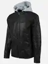Bild 3 von Herren Bikerjacke mit abnehmbarer Kapuze Schwarz