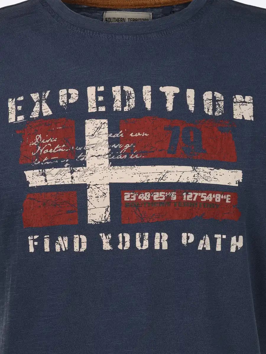 Bild 3 von Herren Shirt mit Frontprint Marine