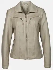 Damen Kunstlederjacke Beige