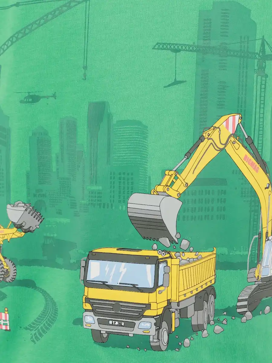 Bild 3 von Jungen T-Shirt mit Baumaschinenmotiv Grün