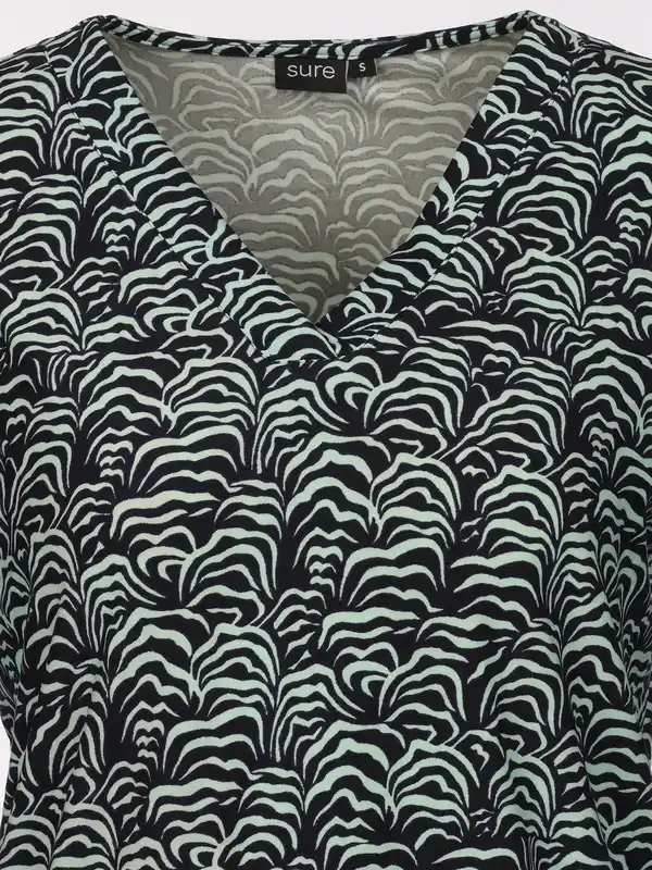 Bild 3 von Damen Shirt mit Alloverprint Türkis