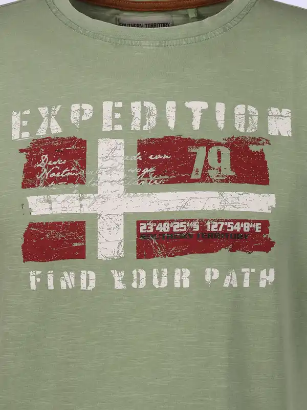 Bild 3 von Herren Shirt mit Frontprint Grün