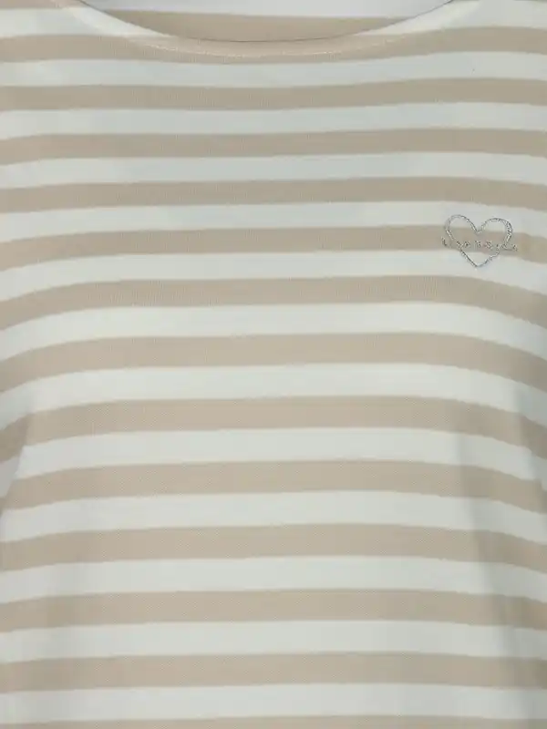 Bild 3 von Damen Streifenshirt mit Stickerei Beige