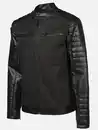 Bild 3 von Herren Bikerjacke aus zwei Materialien Schwarz