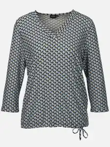 Damen Shirt mit Alloverprint Blau